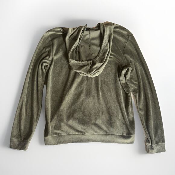 Zara Man Olive Green Zip Up Hoodie Sweatshirt Size XL Streetwear - Picture 2 of 7